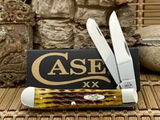 Case XX USA Heritage Jig Honeycomb Bone 32270 Trapper Knife