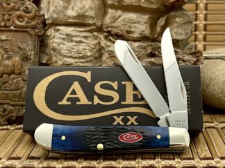 Case XX USA Rogers Jig Navy Blue Bone 7321 Stainless Mini Trapper Knife