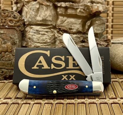 Case XX USA Rogers Jig Navy Blue Bone 7321 Stainless Mini Trapper Knife