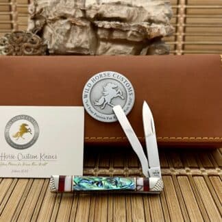 Case XX Wild Horse Custom Abalone & Bloody Jasper Baby Doc Knife #1