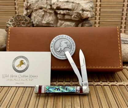 Case XX Wild Horse Custom Abalone & Bloody Jasper Baby Doc Knife #1