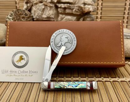 Case XX Wild Horse Custom Abalone & Bloody Jasper Baby Doc Knife #1 - Image 4