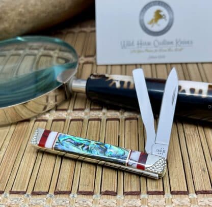 Case XX Wild Horse Custom Abalone & Bloody Jasper Baby Doc Knife #1 - Image 2