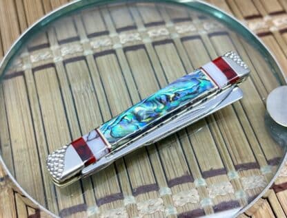 Case XX Wild Horse Custom Abalone & Bloody Jasper Baby Doc Knife #1 - Image 3