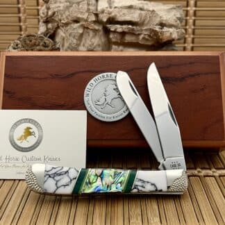 Case XX Wild Horse Custom Abalone, Jade & White Turquoise Trapper Knife #1