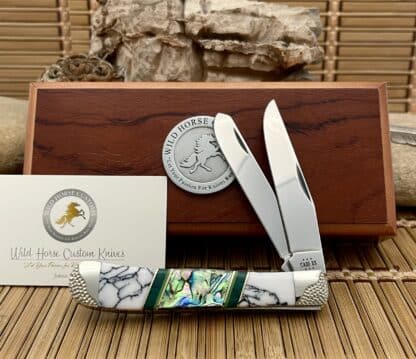 Case XX Wild Horse Custom Abalone, Jade & White Turquoise Trapper Knife #1