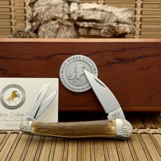 Case XX Wild Horse Custom Mammoth Bark Fossil Seahorse Whittler Knife #8