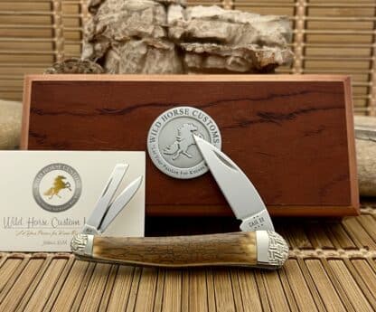 Case XX Wild Horse Custom Mammoth Bark Fossil Seahorse Whittler Knife #8