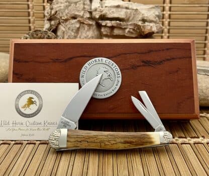 Case XX Wild Horse Custom Mammoth Bark Fossil Seahorse Whittler Knife #8 - Image 3