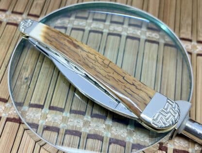 Case XX Wild Horse Custom Mammoth Bark Fossil Seahorse Whittler Knife #8 - Image 4