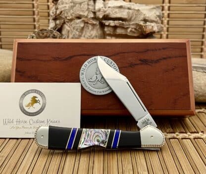Case XX Wild Horse Custom Paua Abalone, River Agate & Onyx Copperlock Knife #1
