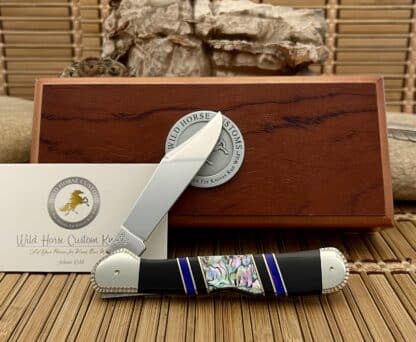 Case XX Wild Horse Custom Paua Abalone, River Agate & Onyx Copperlock Knife #1 - Image 3