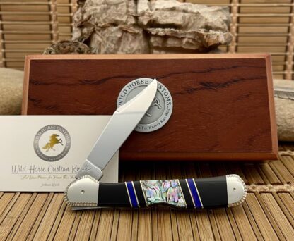 Case XX Wild Horse Custom Paua Abalone, River Agate & Onyx Copperlock Knife #1 - Image 3