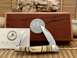 Case XX Wild Horse Custom Cross-Cut Mammoth Fossil Seahorse Whittler Knife #5