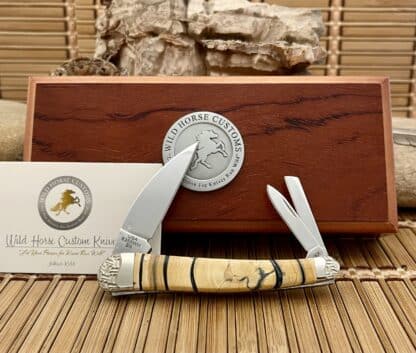 Case XX Wild Horse Custom Cross-Cut Mammoth Fossil Seahorse Whittler Knife #5 - Image 4