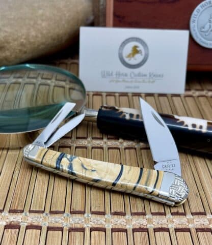 Case XX Wild Horse Custom Cross-Cut Mammoth Fossil Seahorse Whittler Knife #5 - Image 2