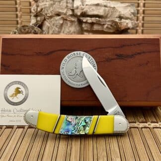 Case XX Wild Horse Custom Exotic Abalone & Yellow Spiny Sowbelly Knife #1/1