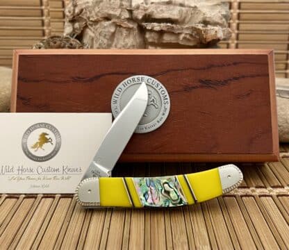 Case XX Wild Horse Custom Exotic Abalone & Yellow Spiny Sowbelly Knife #1/1 - Image 4