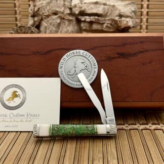 Case XX Wild Horse Custom Green Turquoise & Gaspeite Magicians Baby Doc Knife #1/1