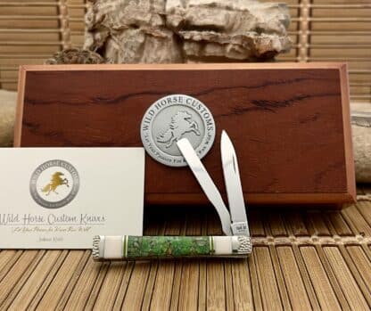 Case XX Wild Horse Custom Green Turquoise & Gaspeite Magicians Baby Doc Knife #1/1