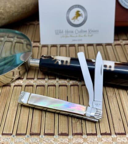 Case XX Wild Horse Custom Brown Lip Pearl & Mammoth Baby Doc Knife #1 - Image 2
