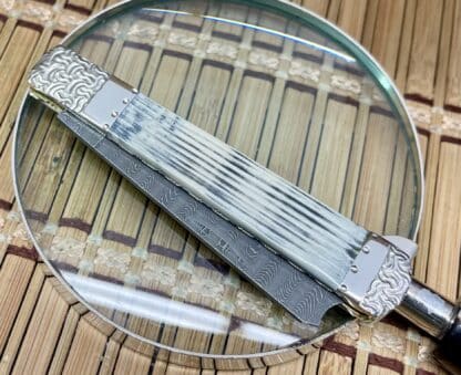 Case XX Wild Horse Custom Gray Mammoth Bark Damascus Razor Barlow Knife #1 - Image 2