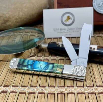 Case XX Wild Horse Custom Blue Cross-Cut Mammoth Fossil Razor Barlow #01 - Image 2