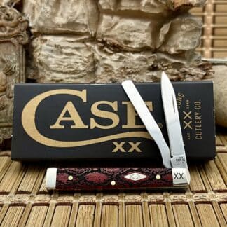 Case XX USA Red Bone Diamondback Snake Skin 1/500 Baby Doc Doctor Knife NEW