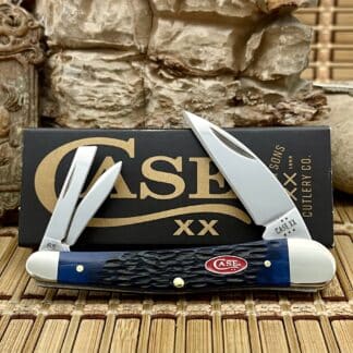 Case XX USA Rogers Jig Navy Blue Bone 6889 Seahorse Whittler Knife