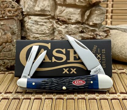 Case XX USA Rogers Jig Navy Blue Bone 6889 Seahorse Whittler Knife
