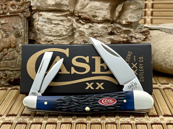 Case XX USA Rogers Jig Navy Blue Bone 6889 Seahorse Whittler Knife