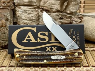 Case XX USA 6.5 Burnt Bone Stag 65310 Sod Buster Jr Knife