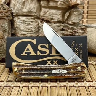 Case XX USA 6.5 Burnt Bone Stag 65310 Sod Buster Jr Knife