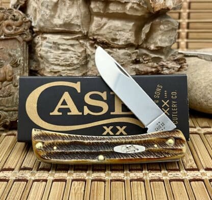 Case XX USA 6.5 Burnt Bone Stag 65310 Sod Buster Jr Knife