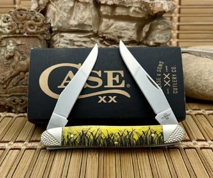 Case XX USA Muskrat Pocket Knife –Yellow Bone, Muskrat Artwork, Diamond XX Shield - Image 3