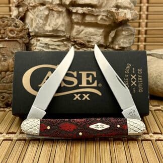 Case muskrat knife Red bone diamondback engraved