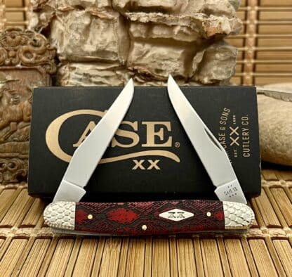 Case muskrat knife Red bone diamondback engraved