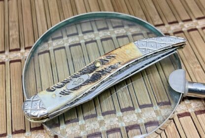 Legendary Case XX Fishing Knife – 6.5 Bone Stag with Custom Scrolled Blade (#02 of 50) - Image 3