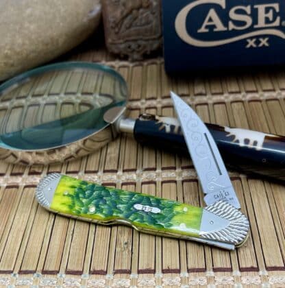 Engraved Case Copperlock – Custom Green Apple Bone Lockback (#02 of 15) - Image 2