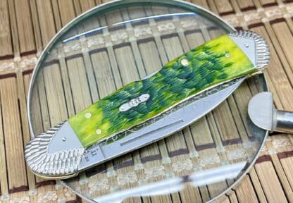 Engraved Case Copperlock – Custom Green Apple Bone Lockback (#02 of 15) - Image 3