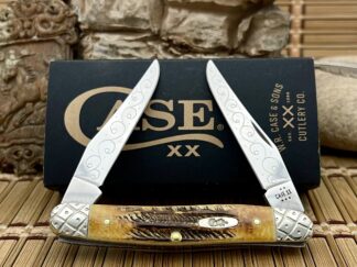 case muskrat stag handles engraved