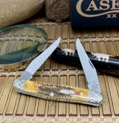 Case Muskrat – Custom Engraved Knife in 6.5 Bone Stag (#008 of 100) - Image 2