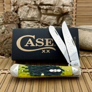 Case Trapper – Custom Green Apple Bone Knife with Engraved Bolsters (#01 of 15)