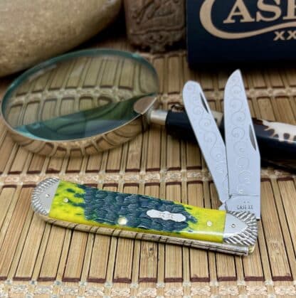 Case Trapper – Custom Green Apple Bone Knife with Engraved Bolsters (#01 of 15) - Image 2