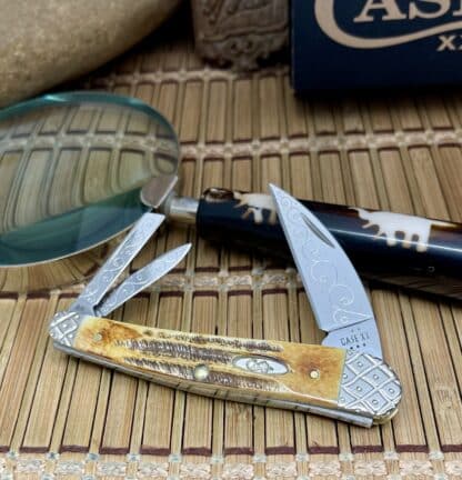 Case XX Whittler – Custom Seahorse Knife in 6.5 Bone Stag with Scrolled Blades (#04 of 50) - Image 2