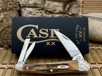 case seahorse whittler, engraved 6.5 bone stag 05