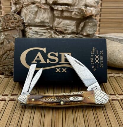 case seahorse whittler, engraved 6.5 bone stag 05