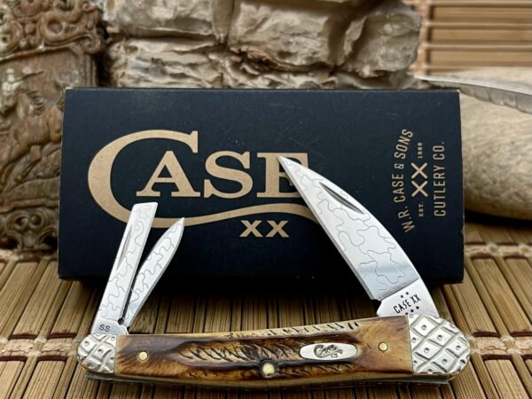 case seahorse whittler, engraved 6.5 bone stag 05