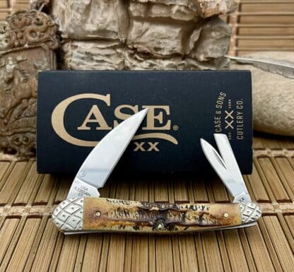 Case Seahorse Whittler – Custom 6.5 Bone Stag Knife with Scrolled Blades (#05 of 50) - Image 4