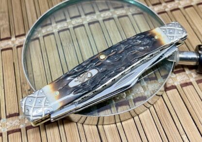 Engraved Pocket Knife – Case XX Large Stockman with Peachseed Amber Bone, Filework & COA - Image 2